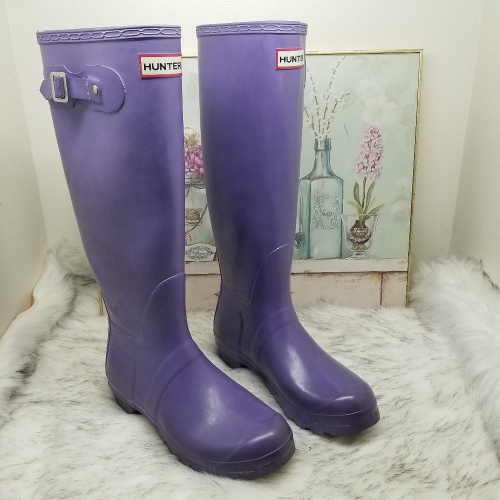 Hunter Tall purple Rain boots W23499 size 9F